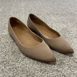 Frye Tan Leather Pointed Flats